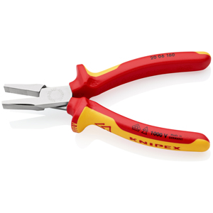 KNIPEX 20 06 160 Insulated Flat Nose <b>Pliers</b> with multi-component grips, tested - Product Image 2