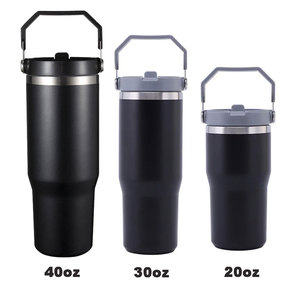 Gobelets <span class=keywords><strong>de</strong></span> voyage isothermes en acier inoxydable à double paroi, 20 oz et 30 oz, avec logo OEM, étanches, sans BPA, avec couvercle, poignée et <span class=keywords><strong>paille</strong></span>, pour café et <span class=keywords><strong>vin</strong></span> - Product Image 4