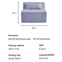 Komprimierbares Ausziehbares Schlafsofa Modulares Ecksofa-Set mit Hochdichte-Schaumstoffpolsterung Platzsparend für Zuhause Hotel Apartment