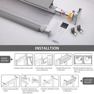 Stores horizontales intelligents, stores enrouleurs, filaires, à batterie, <span class=keywords><strong>double</strong></span> vitrage, tissu uni, occultants, fonctionnent avec Alexa, bureaux, chambres, sur mesure - Product Image 5