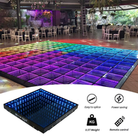 Plancher de danse LED RGB 3D magnétique sans fil/infinité pour DJ, fêtes et mariages