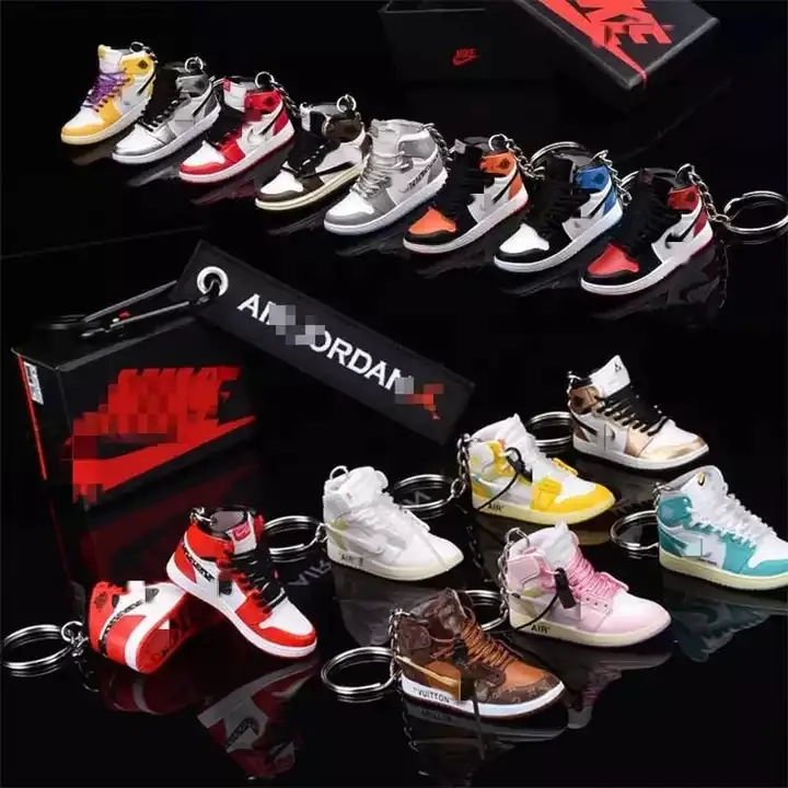 Hot sale Soft Pvc Llaveros 3D Mini Sports sneaker aj keychain jor dan trainer keyrings resin shoe key chain accessories