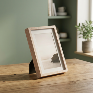 Marco de fotos de madera natural hecho a mano, rectangular, vertical, rústico, para exhibir sobre la mesa, decoración del hogar, regalo, decoración para mesa auxiliar, decoración del hogar - Product Image 1