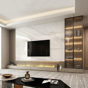 Mobile TV da Soggiorno di Lusso Moderno All'ingrosso, Centro Intrattenimento a Consolle con Caminetto Elettrico a LED - Product Image 1