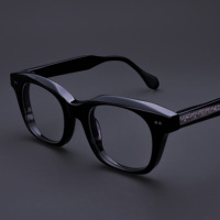 Gafas Ópticas de Acetato de Diseño Retro de Lujo con Bordes Biselados, Monturas de Acetato de Alta Calidad