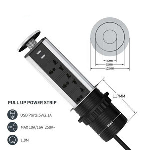 Presa di Corrente da Tavolo con Spina AU/US/UK/EU, Presa a Scomparsa per <span class=keywords><strong>Cucina</strong></span> e Data Center - Product Image 3