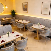 Mobilier de salle à manger commercial OEM ODM, banquette, fauteuil rembourré, ensemble de tables et chaises pour café, cafétéria, restauration