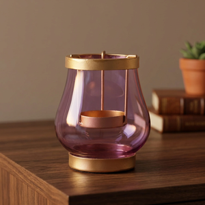 Tarro de vela de vidrio elegante de alta calidad con linternas de soporte de metal para decoración del hogar para Navidad - Product Image 4