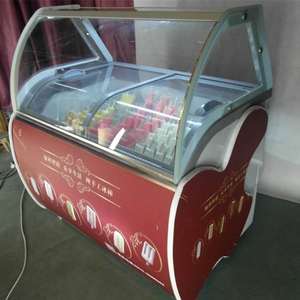<span class=keywords><strong>Vetrina</strong></span> per gelato di alta qualità/<span class=keywords><strong>vetrina</strong></span> personalizzata per gelato 10 padelle Display congelatore macchina per congelatore per ghiaccioli - Product Image 2