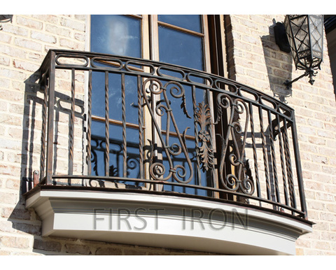 Simple Forged Iron Window Railing Design - Juliette Iron Railings