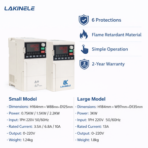 Convertisseur de moteur AC monophasé vers triphasé 2,2 kW 3 CV 1 CV 6 CV avec variateur de fréquence (VFD) à contrôle vectoriel pour pompe à eau et compresseur - Product Image 1