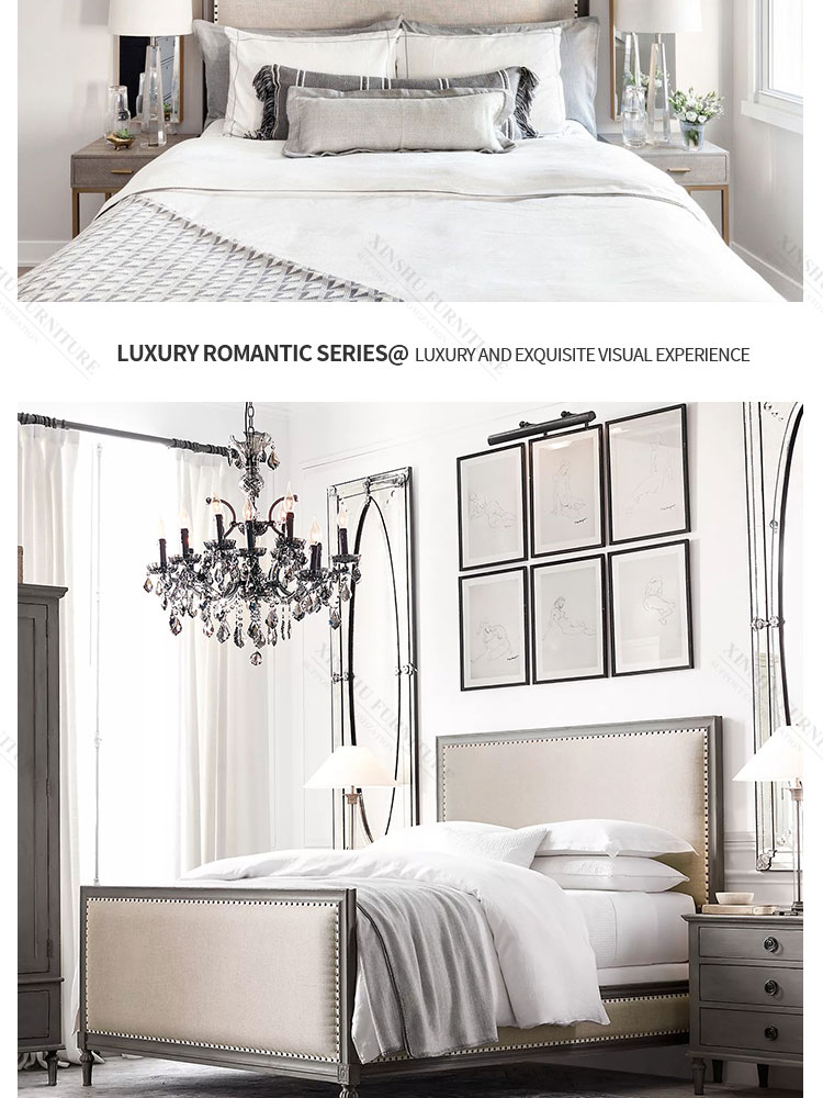 american country top quality long lasting luxury nordic double king bed french retro 1.98m custom  bedroom solid wood bed
