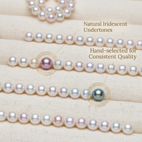 Perles de culture d'eau douce naturelles blanches à fort lustre, demi-percées, rondes, qualité AAAAA, pour la fabrication de bijoux DIY