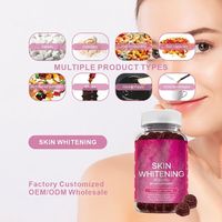 Gummies éclaircissantes HDK OEM ODM au glutathion, collagène et acide hyaluronique, véganes, sans sucre, pour la beauté des cheveux et des ongles
