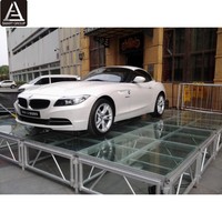 Cadre en aluminium, plate-forme en plexiglas, installation facile, scène de défilé, scène en forme de T pour défilé de mode, scène d'événements