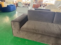 Canapé d'angle en tissu de style américain moderne de luxe DISEN, trois places, avec dossier rembourré et pieds en fer pour salon