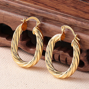 Orecchini a Spirale a Forma di U in Metallo, Gioielli Minimalisti da Donna, Stile Maillard - Product Image 2
