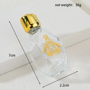 Bouteilles d'eau bénite en verre ton or chrétien catholique jésus conteneur cadeau spirituel religieux église décor bouteille d'eau bénite - Product Image 4