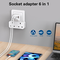 UKCA BS8546 Sertifikalı Seyahat Adaptörü Dönüştürücü, AB/ABD/İngiltere Değiştirilebilir Fişli, PD20W Çoklu USB Şarj Cihazı ve LED Gösterge Işığı