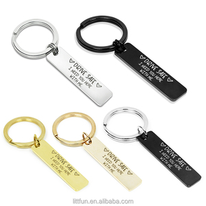Portachiavi all'ingrosso Logo personalizzato oro nero argento metallo regalo guida sicuro ho bisogno di te qui con Me portachiavi portachiavi in acciaio inossidabile - Product Image 1