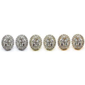 Manilai — bijoux fins en or massif 18k, boucles d'oreilles à grappe ovales, avec véritable diamant pour femmes - Product Image 4
