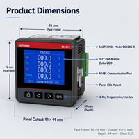 Compteur de puissance triphasé EASTSONG ES600C-S-E4 Classe 0.2S kWh Harmonique 2-31 4DI 2DO Sortie Impulsion RS485 Modbus RTU/DL/T645 LCD