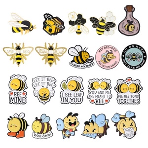 Wholesale Enamel <b>Pin</b> Cartoon Animal Honeybee Lapel <b>Badge</b> Metal Bee Brooches Jewelry <b>Pin</b> for Backpack Clothes - Product Image 1