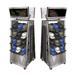 ชั้นวางหมวกโลหะพร้อมล้อแท่นวางพื้นสำหรับแสดงและจัดเก็บหมวกสะดวก - Product Image 4