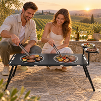 Barbecue au charbon de bois pliable, portable, pour le camping en plein air, le jardin, la terrasse, les pique-niques, la plage, les fêtes et les voyages