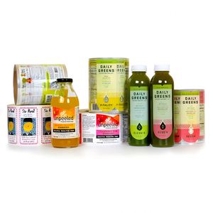 Etiquetas Rectangulares Autoadhesivas para Botellas de Bebidas Green Garden, Material PET, Impresión Offset, Etiquetas de Embalaje Reciclables - Product Image 5