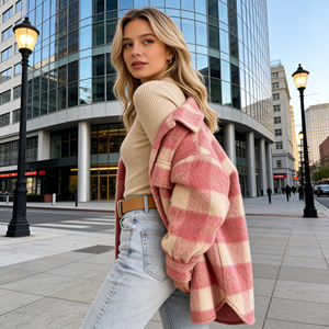 Oferta Especial en Temu: Chaqueta Camisera a Cuadros con Tacto Suave 2026 para Salidas Informales y Uso Diario para Mujer - Product Image 6