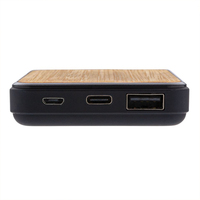 Batterie externe en bambou 5000 mAh avec finition en bois naturel, chargeur portable