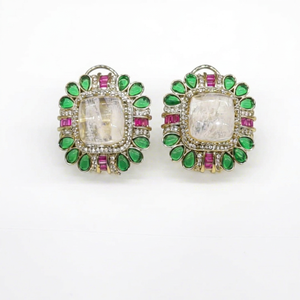 Pendientes de Aro 07702, Pendientes de Aro Ovalados y Redondos con Baño de Mehandi, Joyería de Circonia Cúbica para Regalo de Boda o Fiesta - Product Image 1
