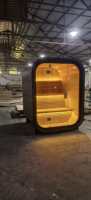 Cabine de sauna carrée noire, cabines de sauna en forme de cube, cabines de sauna pour jardin extérieur