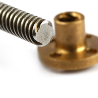Tornillo Trapezoidal de Acero Inoxidable 304 con Dientes Izquierdos y Derechos TR8*2/TR8*4/TR8*8, Tuerca de Latón para Equipos de Impresión e Impresoras 3D