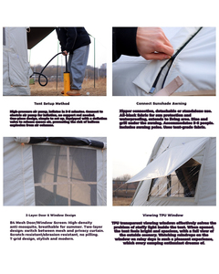 Tente de camping <span class=keywords><strong>gonflable</strong></span> HOUMU, installation rapide en 5 minutes, tente familiale pour 6 à 8 personnes, Oxford 420D noir, protection solaire, imperméable, coupe-vent - Product Image 5