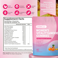 Gummies OEM pour l'humeur féminine avec extrait de Horny Goat Weed et de Baie de Gattilier, pour le soulagement du stress, l'énergie, l'amélioration de l'humeur et l'équilibre hormonal pour femmes