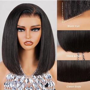 <span class=keywords><strong>Cheveux</strong></span> humains vietnamiens bruts souper Double dessiné Bob <span class=keywords><strong>court</strong></span> pour les femmes noires <span class=keywords><strong>cheveux</strong></span> humains vierges bruts perruques sans colle Swiss HD Lace Front - Product Image 6