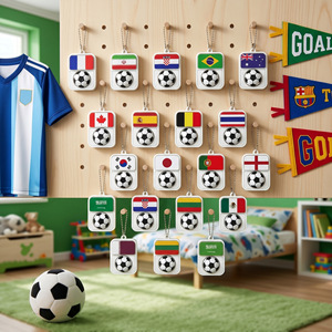 Porte-clés Fidget <span class=keywords><strong>Coupe</strong></span> du <span class=keywords><strong>Monde</strong></span> 2026, Clicker de <span class=keywords><strong>football</strong></span>, Pendentif drapeau national, Cadeau pour supporter - Product Image 1