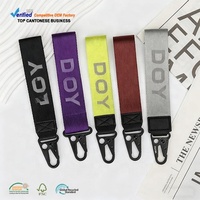 Fabricant de lanières en jacquard tendance, porte-clés personnalisé avec logo tissé pour cadeaux promotionnels