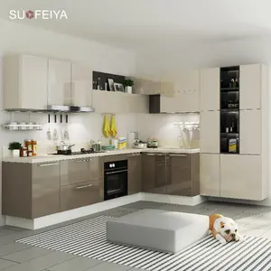 Suofeiya Modern Gloss Lacquer 2 pak dapur lemari lemari desain dibuat di Cina