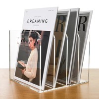Organizador de Archivos Multifuncional de Acrílico Moderno Personalizado, Portadocumentos de Alta Transparencia, Estante de Almacenamiento de Escritorio para el Hogar, Hotel, Bar