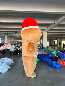 Costume de mascotte gonflable géant de 2,2 m à 2,6 m pour adulte unisexe, motif bonhomme en pain d'épices amusant, personnage de dessin animé, OEM pour Noël - Product Image 3