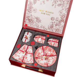 畅销陶瓷餐具套装碗盘釉下玫瑰皇后图案耐用时尚带礼品盒包装 - Product Image 5