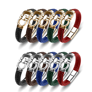 <span class=keywords><strong>Bracciali</strong></span> in Pelle da <span class=keywords><strong>Uomo</strong></span> con Logo Personalizzato, Stile Punk, Incisione Unica e Chiusura Magnetica - Product Image 5