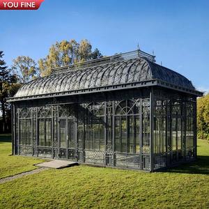 ศาลาเหล็กดัดหลังคากระจก YOUFINE สำหรับตกแต่งสวนรีสอร์ท - Product Image 1