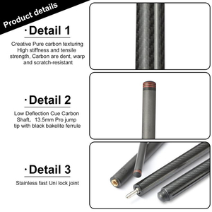Taco de billar profesional de fibra de carbono tejida 3K de 42 pulgadas para <span class=keywords><strong>break</strong></span> y jump, 13.5mm 10oz, universal - Product Image 4