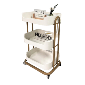 Chariot de Salon de Beauté Pliable de Luxe au Design Moderne, Multifonctionnel, en Métal, avec 4 Roues Robustes, pour Usage Domestique, Bureau et Chambre - Product Image 2