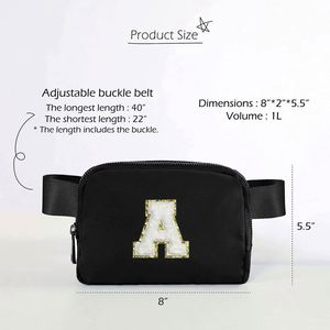 Bolso de Pecho Impermeable para Mujer, Riñonera Deportiva con Letras Bordadas, para Correr, con Espacio para Teléfono - Product Image 3