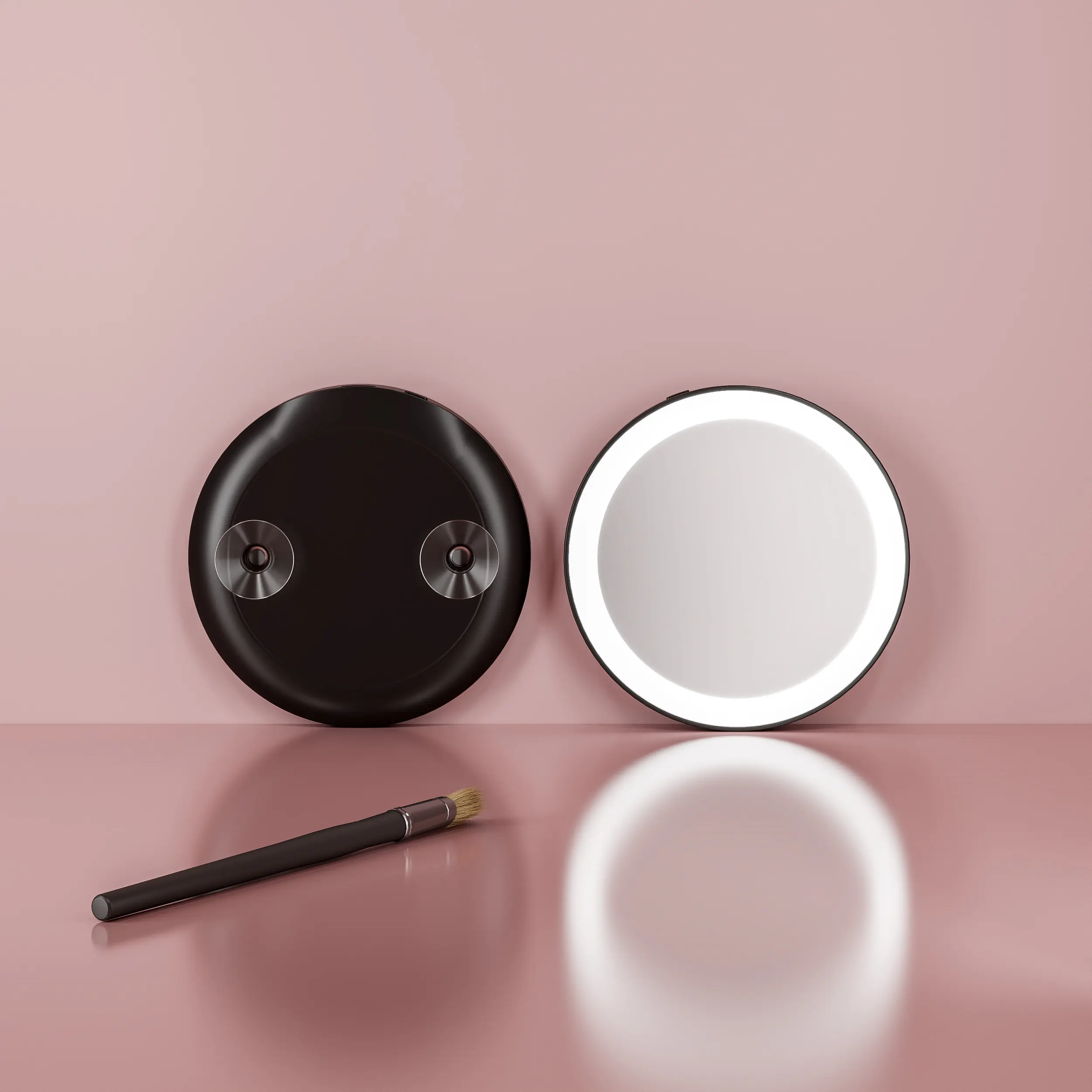 Type-C 충전 맞춤형 로고 도매 소형 5 배 확대 거울 흡입 컵 화장품 휴대용 휴대용 휴대용 거울